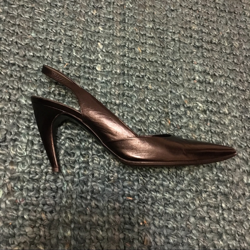 Vintage Prada Black Leather Sling Back Heel
